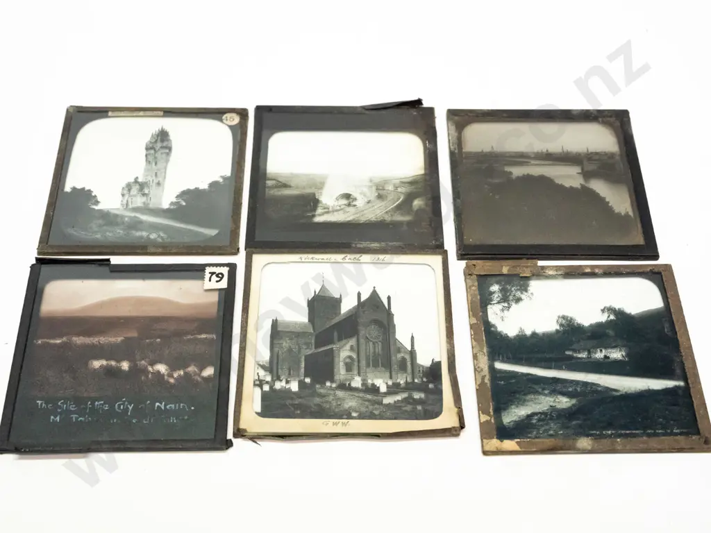 65 vintage glass lantern slides - scenic and city views, mostly Scotland and highlands, some England. Varying conditions Image 1++