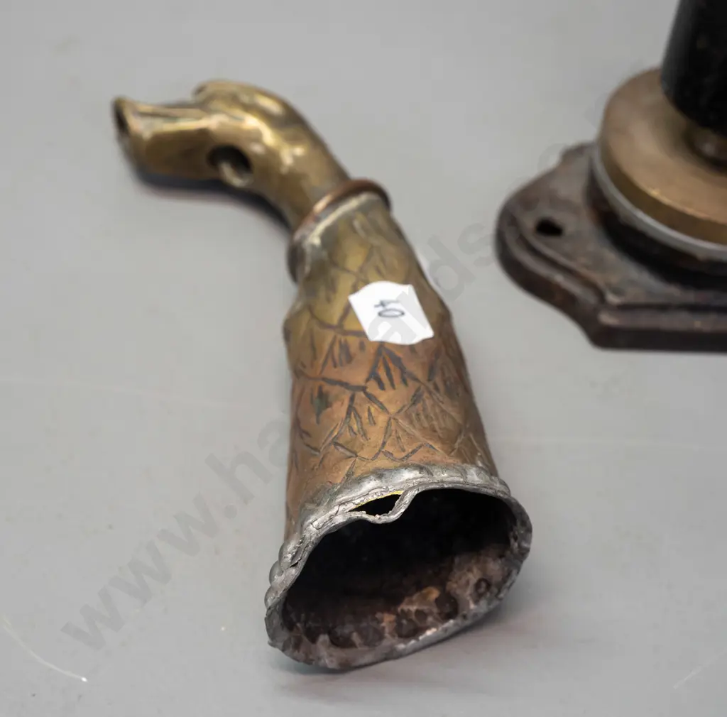 vintage seal embossing press H-250 with Mace Development Corporation seal and an unusual brass duck's head attachment Image 1++