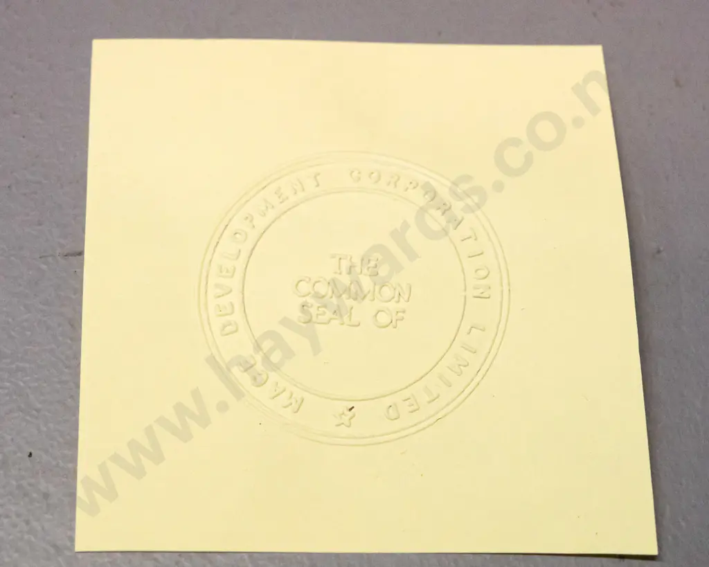 vintage seal embossing press H-250 with Mace Development Corporation seal and an unusual brass duck's head attachment Image 1++