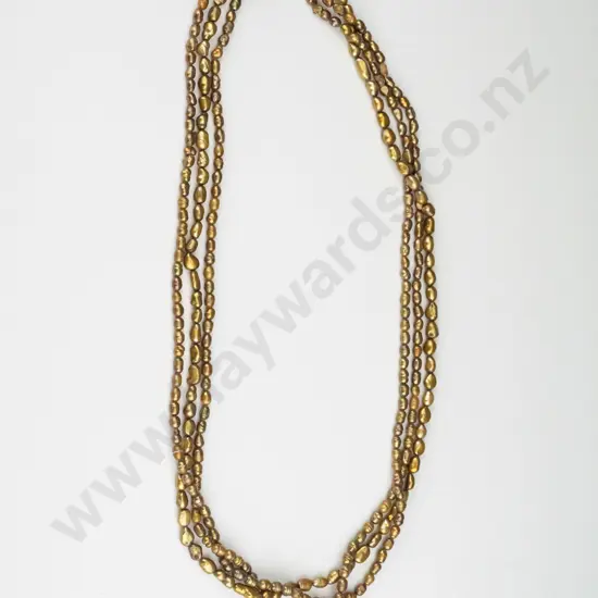 real pearl 3 strand necklace