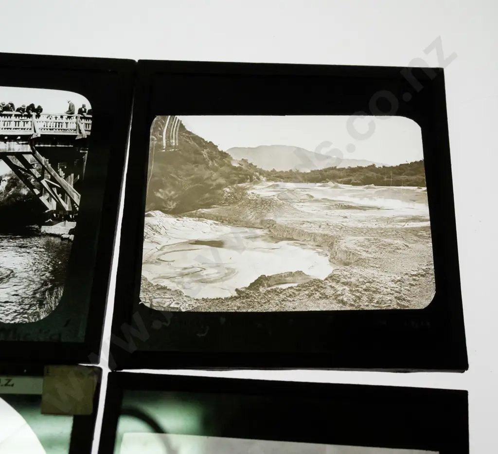 11 vintage glass lantern slides - Rotorua, Ohinemutu, Whaka, Blue Lake, etc. Varying conditions, w/ Image 1++