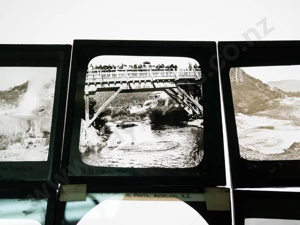 11 vintage glass lantern slides - Rotorua, Ohinemutu, Whaka, Blue Lake, etc. Varying conditions, w/ Image 1++