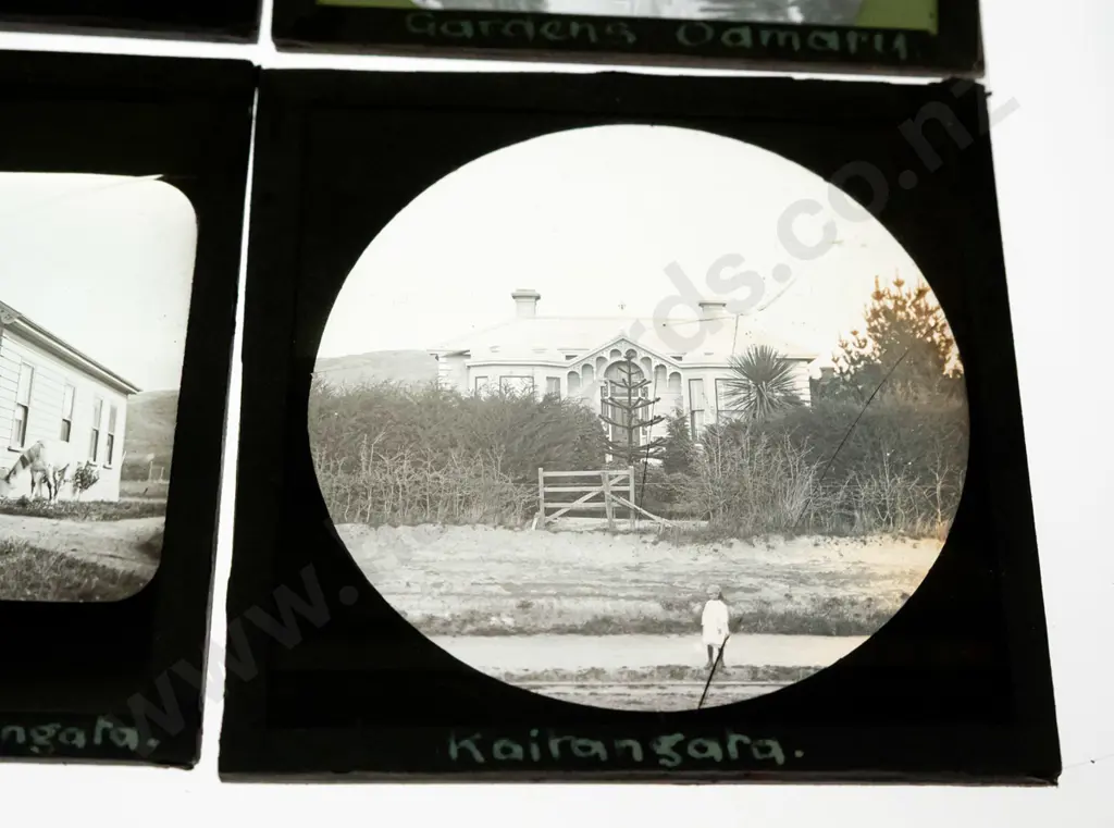 11 vintage glass lantern slides - Christchurch, Lyttleton, Akaroa, Oamaru, Kaitangata. Varying conditions, w/ Image 1++