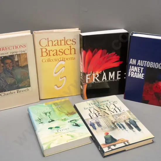 6 NZ literary books - Charles Brasch & Janet Frame, see photos. Autobiography is Vintage Collector's Edition
