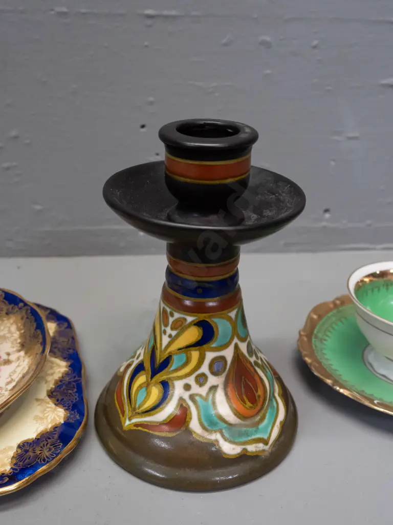 Carlton demi-tasse cup & saucer with gilt decoration, Bavarian demi-tasse, Hammersley trio and deco style Gouda Image 1++