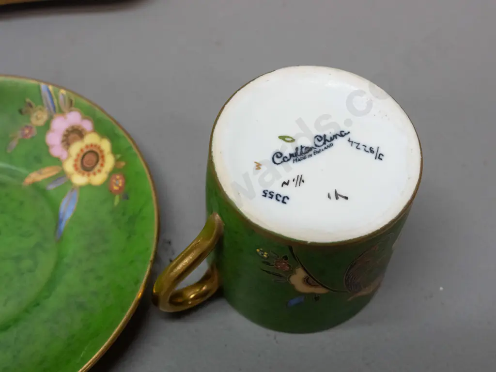 Carlton demi-tasse cup & saucer with gilt decoration, Bavarian demi-tasse, Hammersley trio and deco style Gouda Image 1++