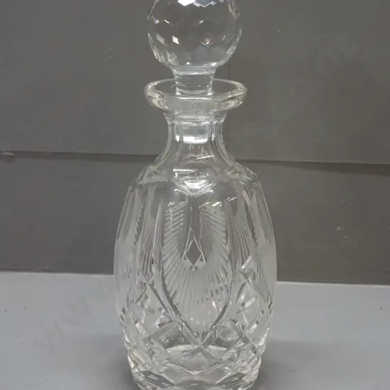 cut crystal stoppered decanter, no maker's marks H-270