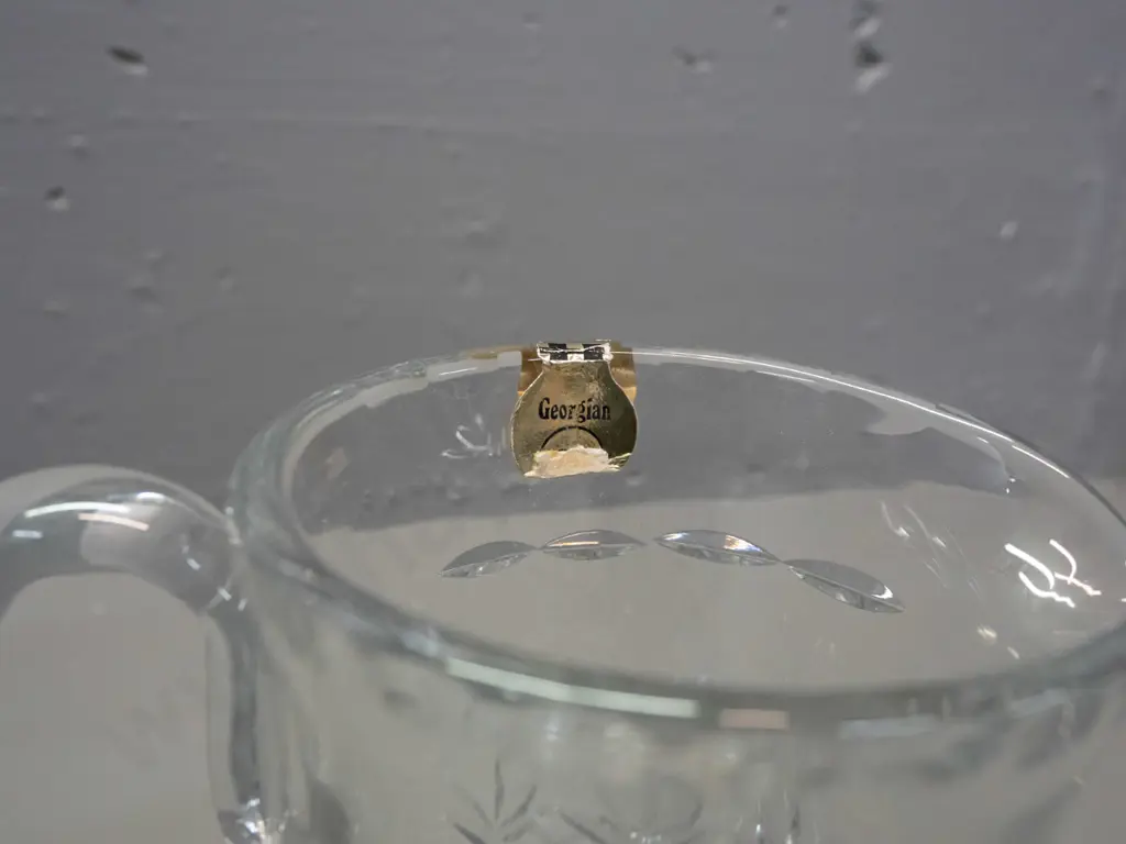 Webb Corbett cut crystal jug H-165 W-160 handle to spout Image 1++