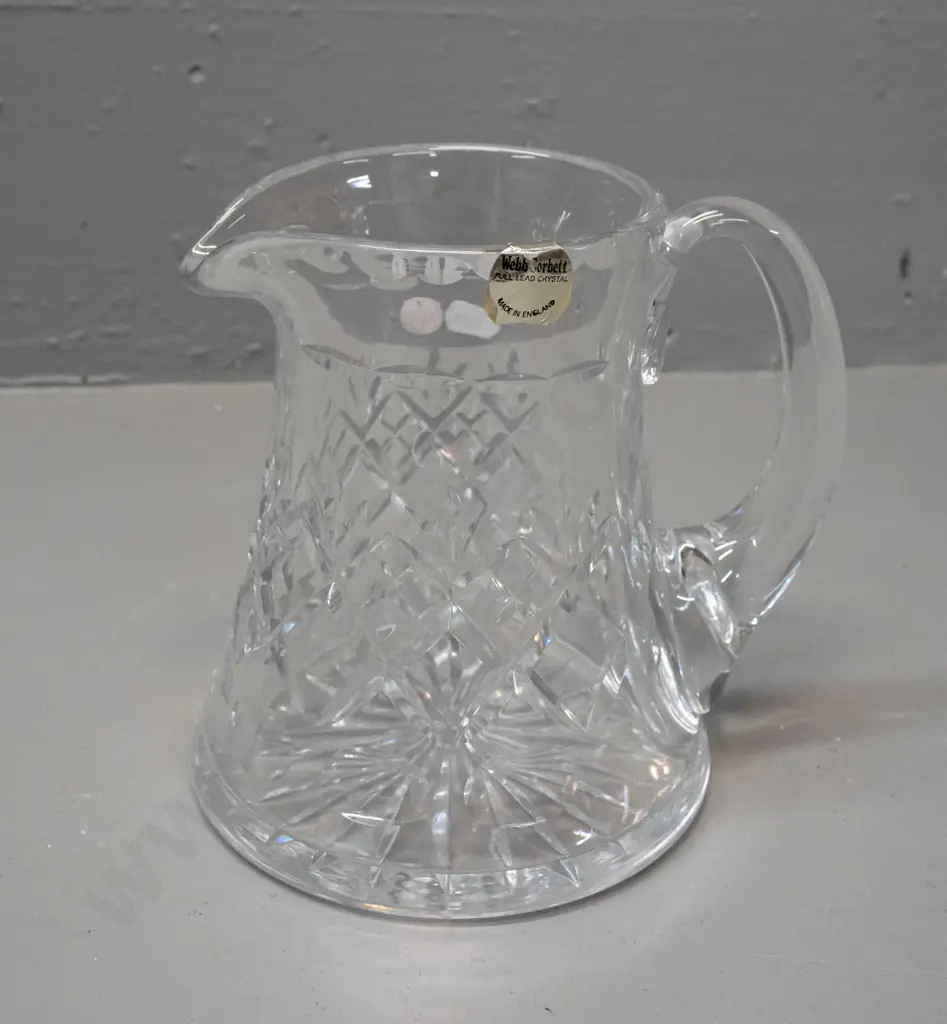 Webb Corbett cut crystal jug H-165 W-160 handle to spout Image 1++