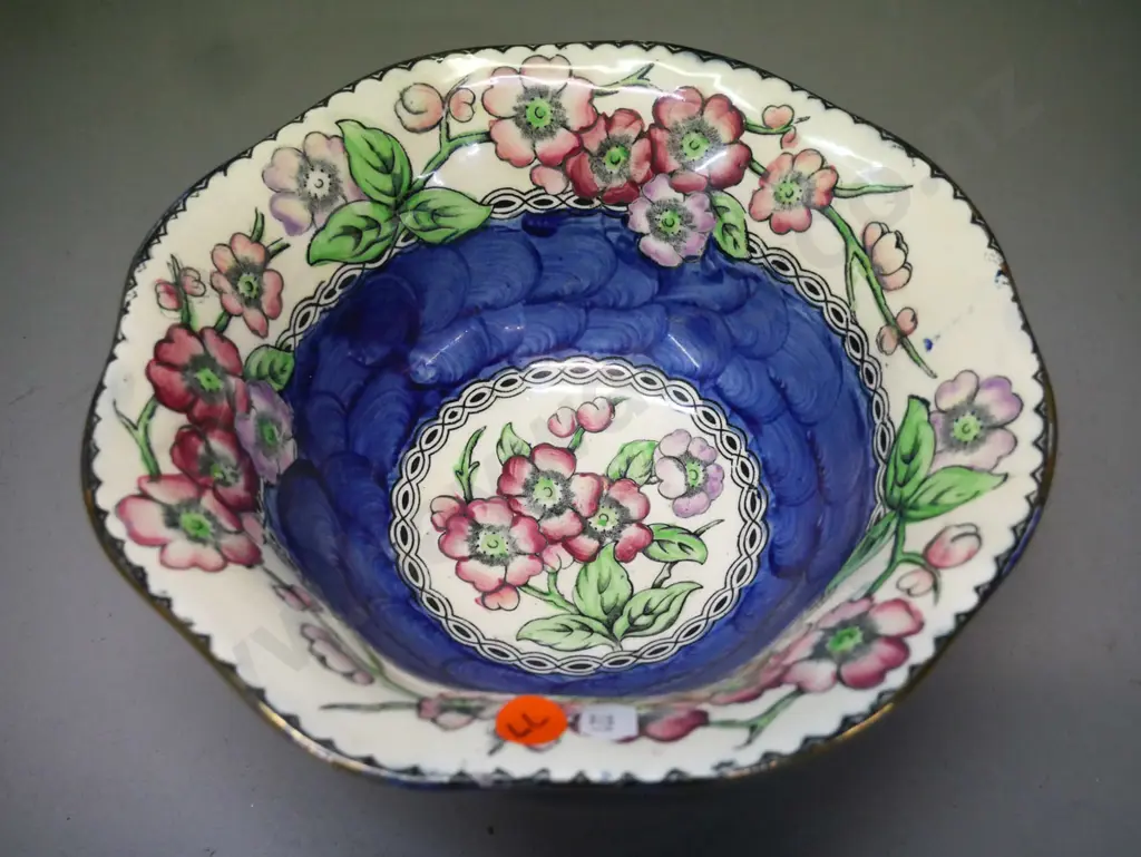 vintage Maling lustre-glazed footed bowl H-100 D-215 Image 1++