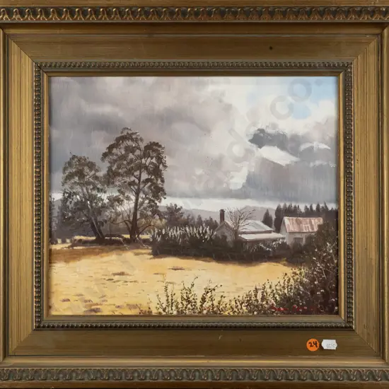 S Baldock - framed oil on board - landscape H280 W330