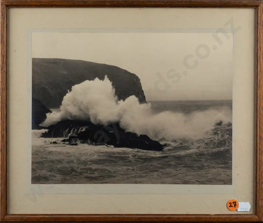 George Chance 1931 -- framed photograph "Lawyers Head Dunedin, Day of Napier Earthquake" H-200 W-250 [light foxing] Image 1++