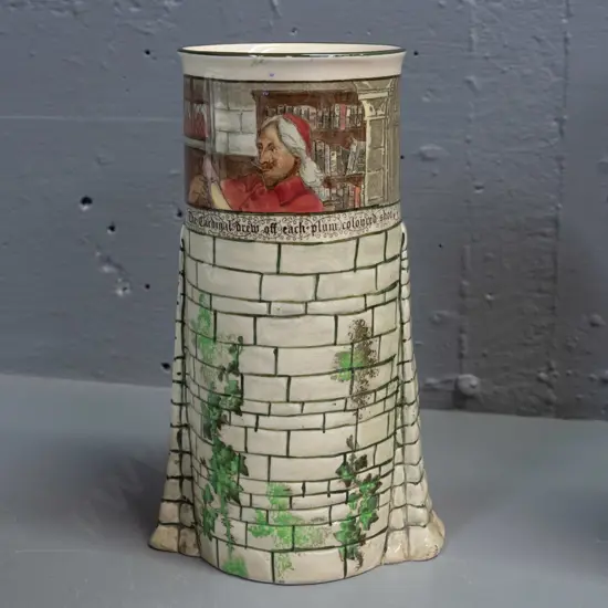 vintage Royal Doulton "Jackdaw of Rheims" cylindrical vase H-230 W-140 at base [internal hairline crack not visible from