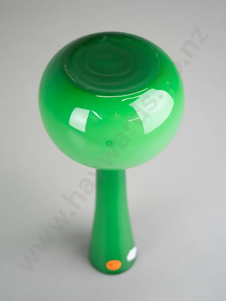 green over white glass bottle vase H-255 Image 1++