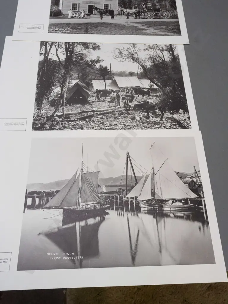 folder of 6 reproduction photo prints from the Alexander Turnbull library "Imagers of a New Land" series - Tyree Studio, Image 1++