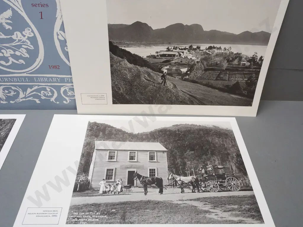 folder of 6 reproduction photo prints from the Alexander Turnbull library "Imagers of a New Land" series - Tyree Studio, Image 1++