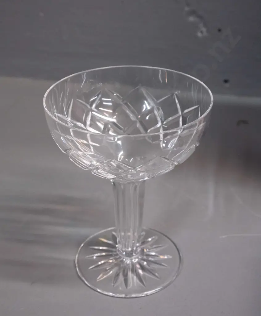 set of 6 Bohemia crystal hollow-stem champagne floats in fitted fabric lined box - H-115 D-90 Image 1++
