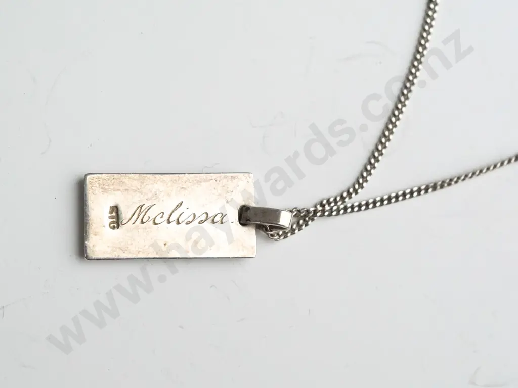 silver ingot 'Libra' with 'Melissa' on the back side stamped stg Image 1++