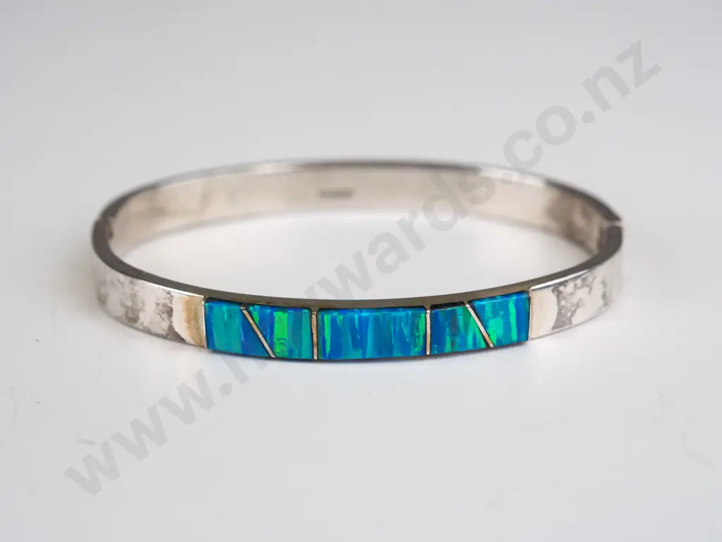 sterling silver plated opal bangle Image 1++
