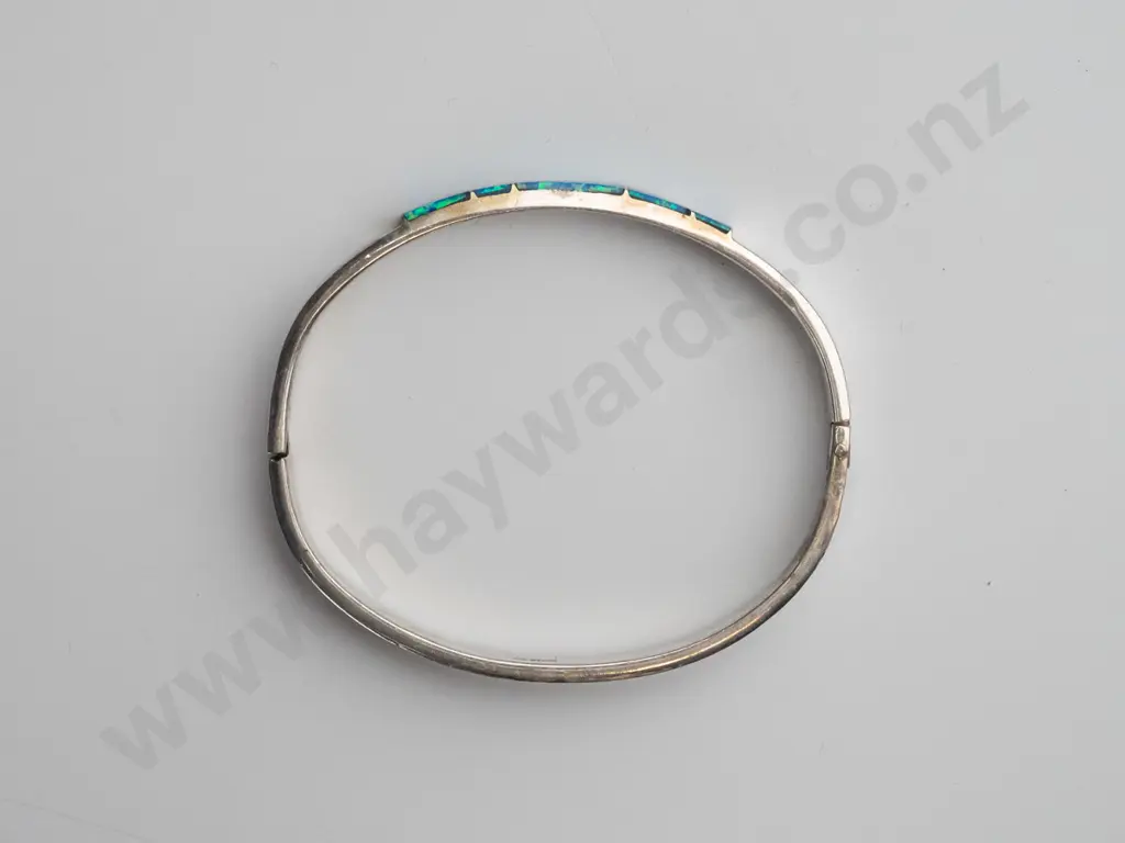 sterling silver plated opal bangle Image 1++