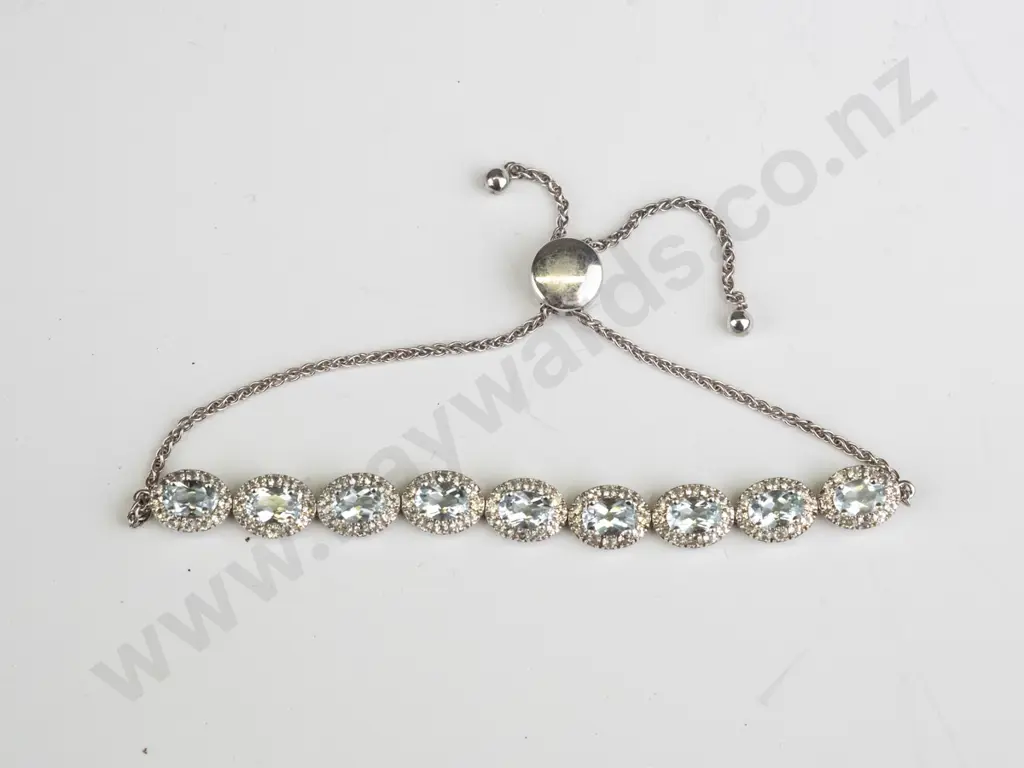 sterling silver topaz bolero bracelet  stamped 925 Image 1++
