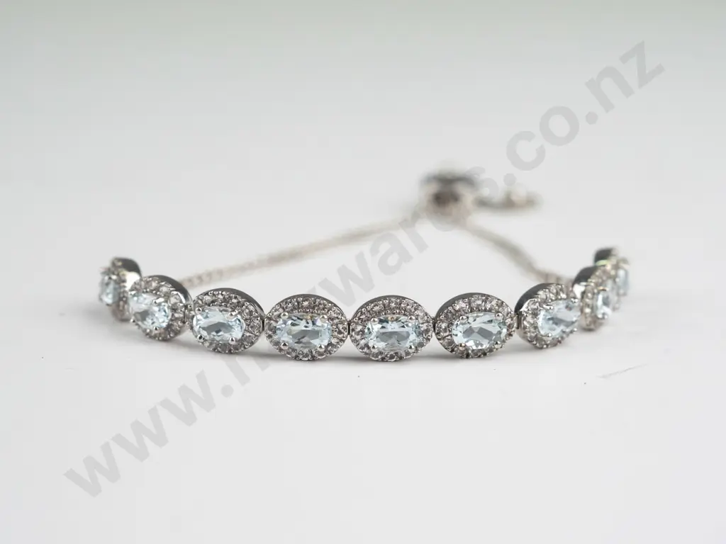 sterling silver topaz bolero bracelet  stamped 925 Image 1++