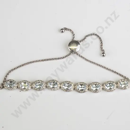 sterling silver topaz bolero bracelet  stamped 925