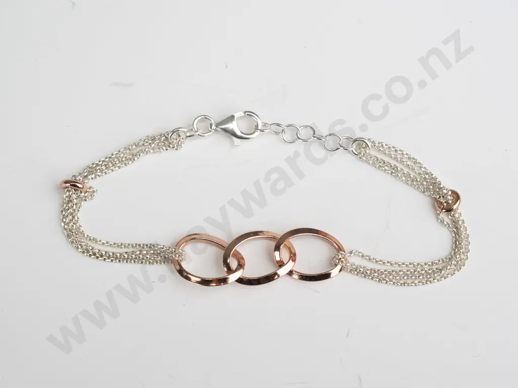 silver chain bracelet clasp stamped 925 Image 1++