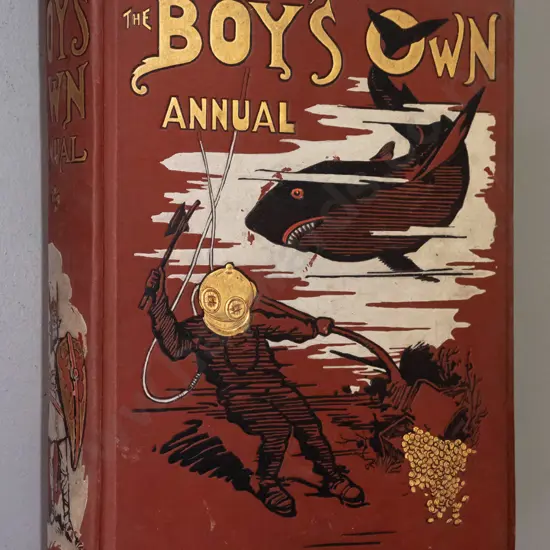vintage 1911 Boys Own Annual with school presentation label. H-290 W-220