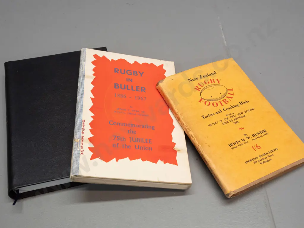 3 rugby books - New Zealand Rugby Football by Irwin Hunter, 2nd edition, a facsimile reprint of 1906 "The Complete Rugby Image 1++