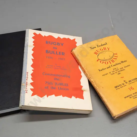 3 rugby books - New Zealand Rugby Football by Irwin Hunter, 2nd edition, a facsimile reprint of 1906 "The Complete Rugby