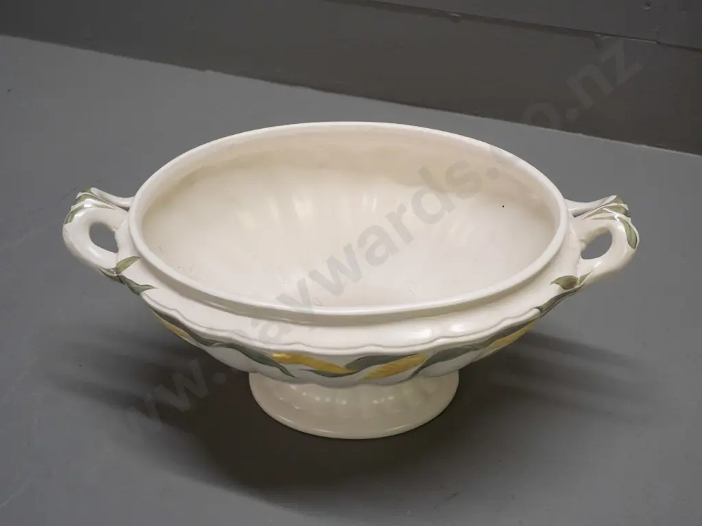 Clarice Cliff Royal Staffordshire "Homeland" wheat motif large handled trough vase - light scratching inside H-160 W-350 Image 1++
