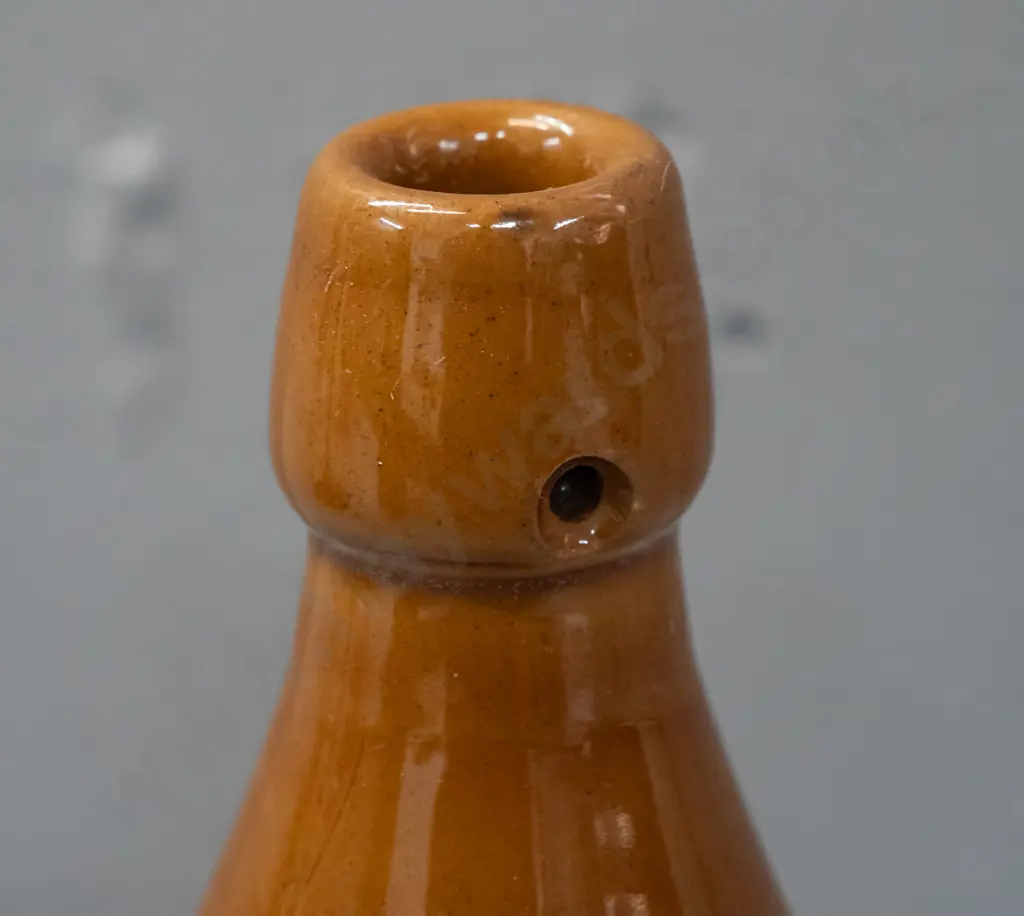 Vintage Thompson Lewis & Co Wellington ginger beer bottle marked Bourne Denby no stopper H-210 Image 1++