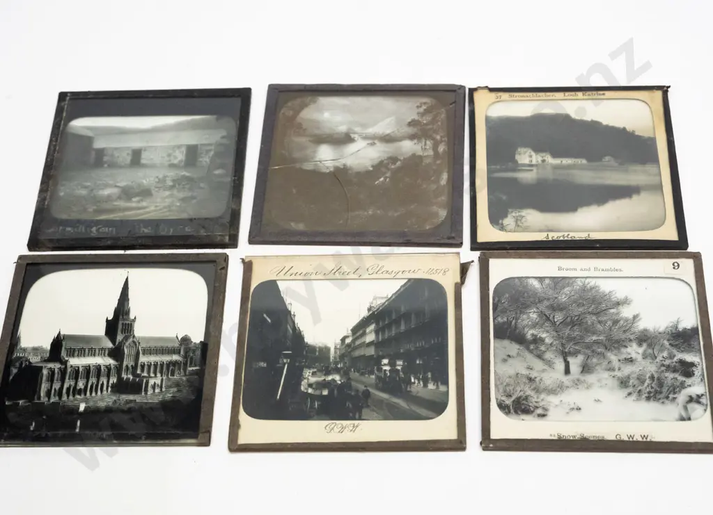 65 vintage glass lantern slides - scenic and city views, mostly Scotland and highlands, some England. Varying conditions Image 1++