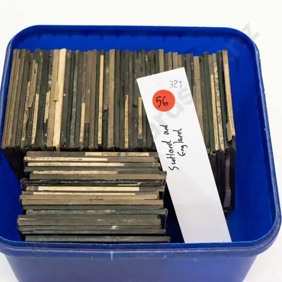 65 vintage glass lantern slides - scenic and city views, mostly Scotland and highlands, some England. Varying conditions