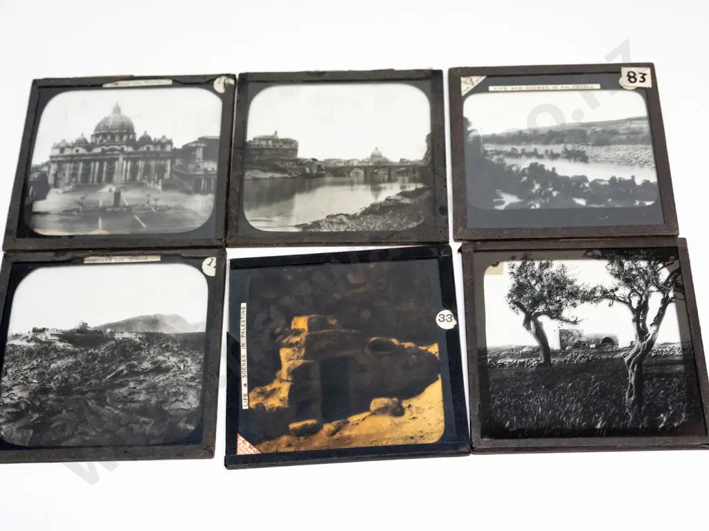 50 vintage glass lantern slides - scenic views, mostly Jerusalem & holy lands, Europe, Asia, etc - varying conditions w/ Image 1++
