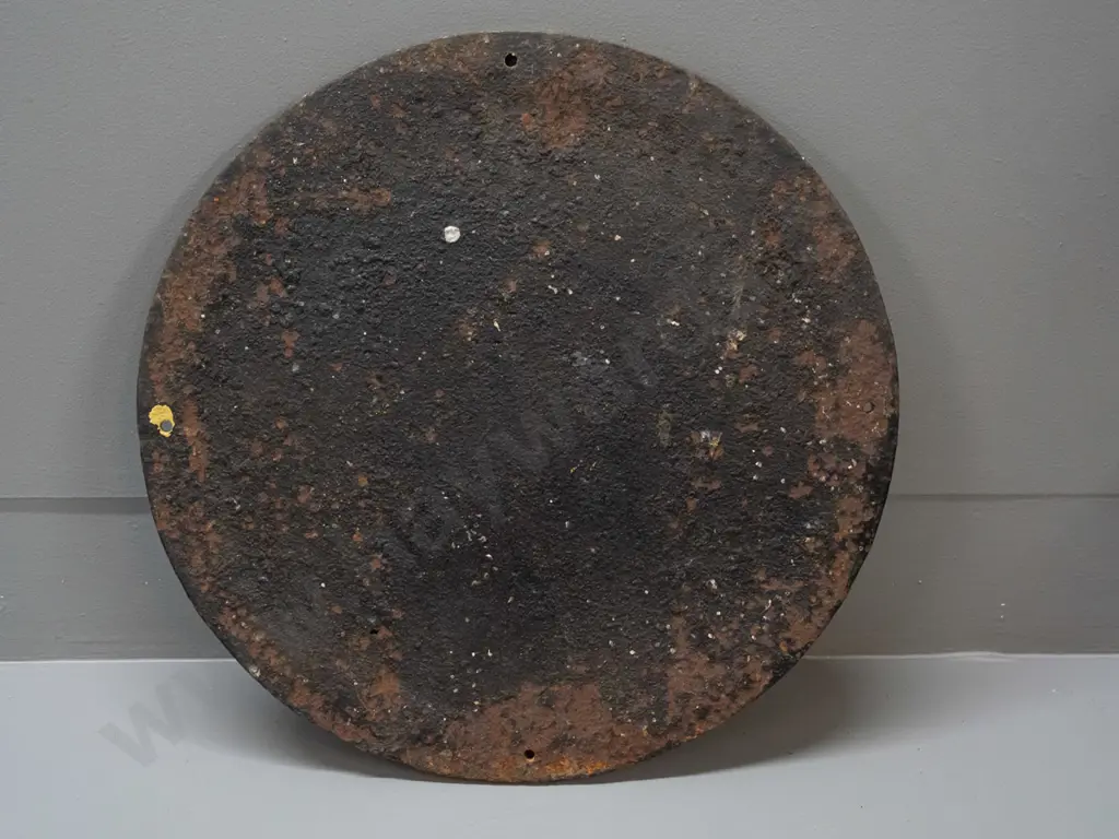 heavy cast iron railway / locomotive plaque with number 2 in yellow - paint wear and some corrosion D-380 Image 1++