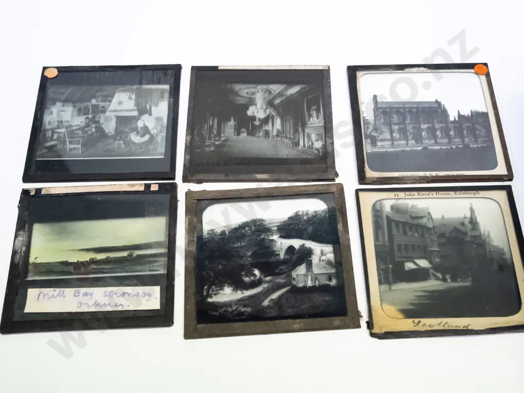 65 vintage glass lantern slides - scenic and city views, mostly Scotland and highlands, some England. Varying conditions Image 1++
