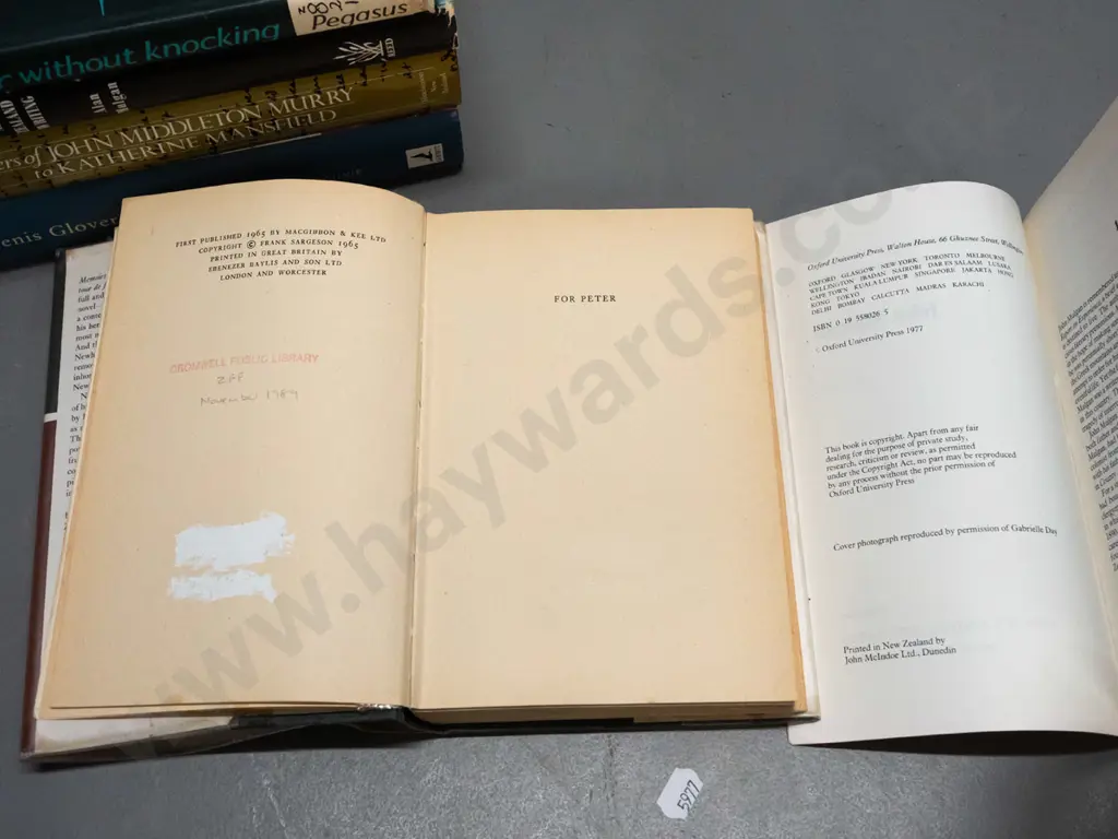 6 NZ literary books - 5 hard cover, Denis Glover, Frank Sargeson, Alan Mulgan, John Mulgan etc - see photos. One is Image 1++