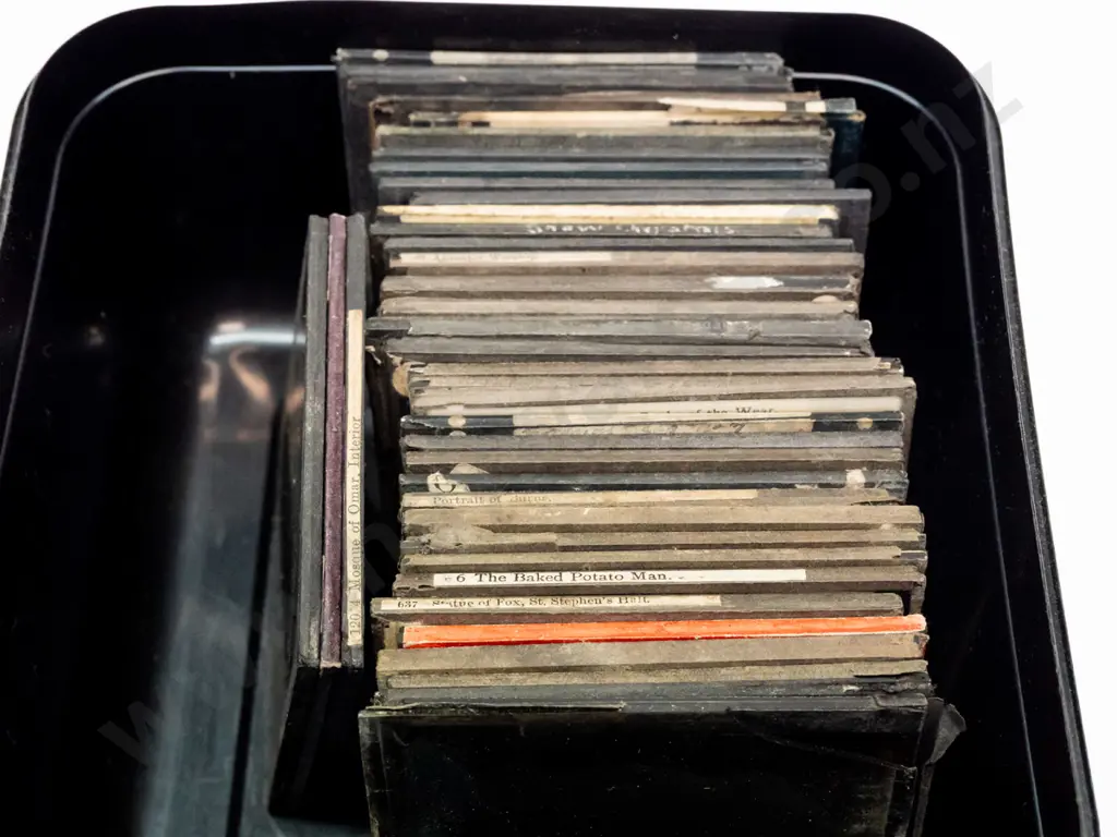 35 vintage glass lantern slides - assorted scenic views, animals, sculpture, royal portraits etc. Varying conditions, w/ Image 1++