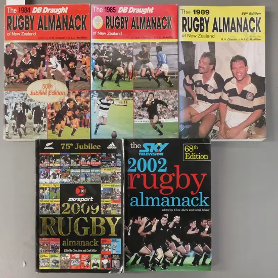 5x Rugby almanacs: 1984-85, 1989, 2002, 75th Jubilee 2009.
