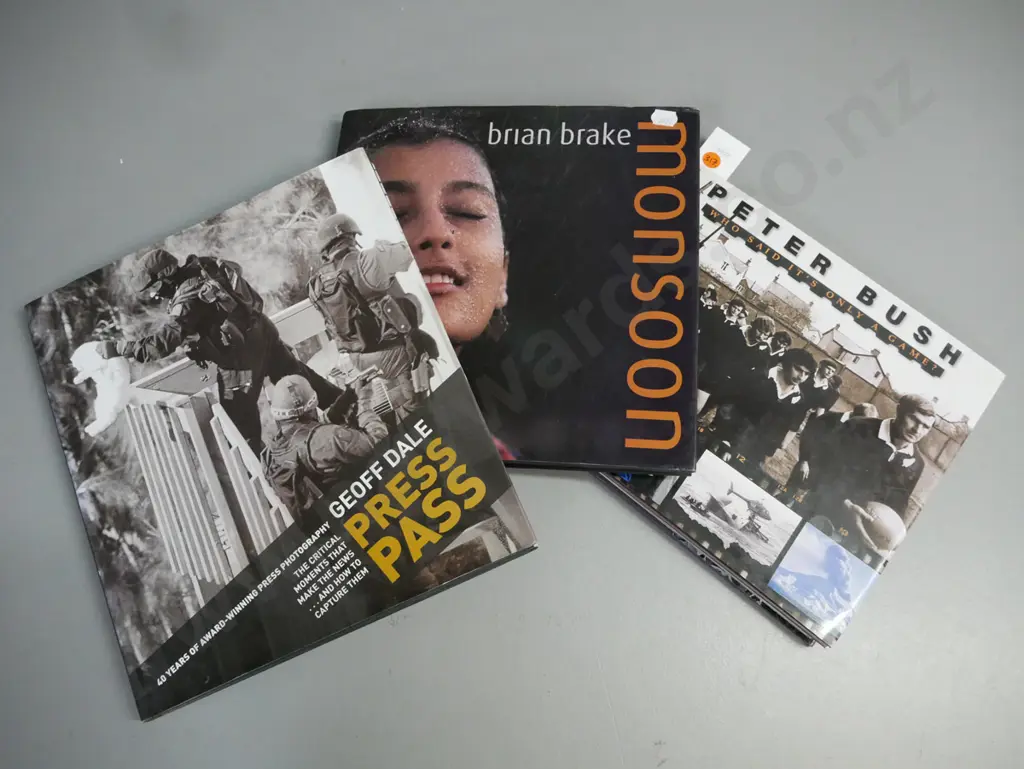 3x New Zealand photojournalism books: Peter Bush, Geoff Dale, Brian Brake. Some wear to dustcovers. Image 1++