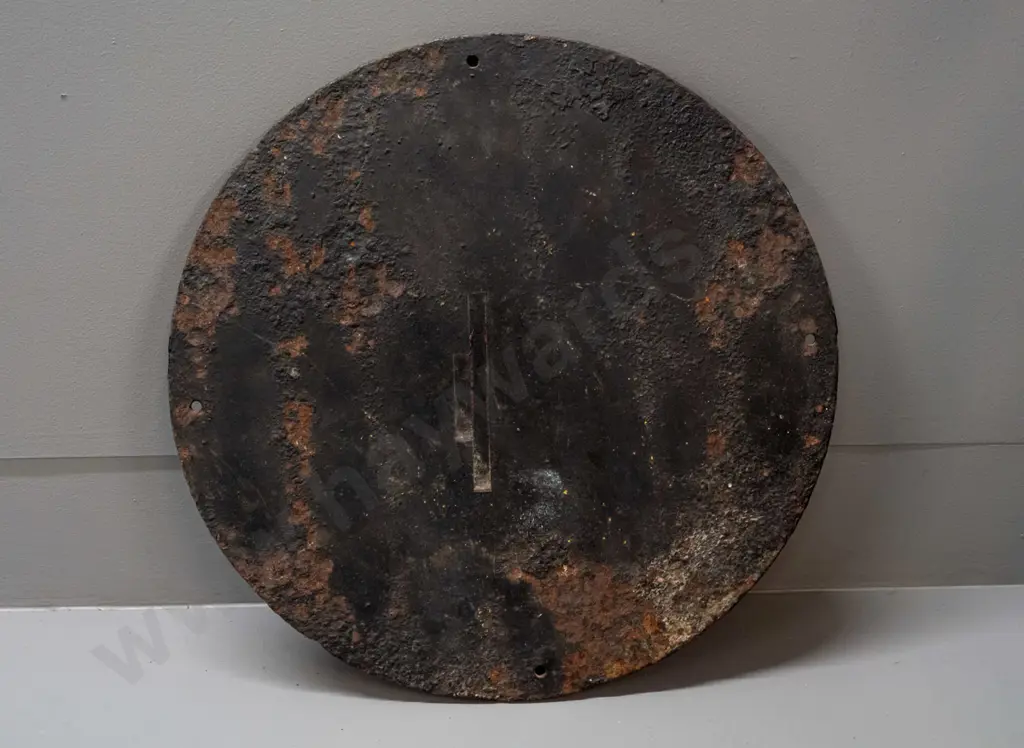 heavy cast iron railway / locomotive plaque with number 2 in yellow - paint wear and some corrosion D-380 Image 1++