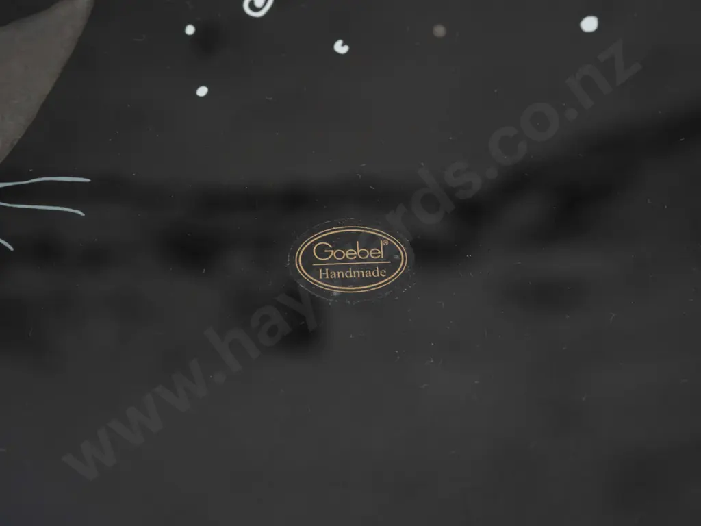 Goebel Rosina Wachtmeister cat design glass display plate with back printed design D-360 Image 1++