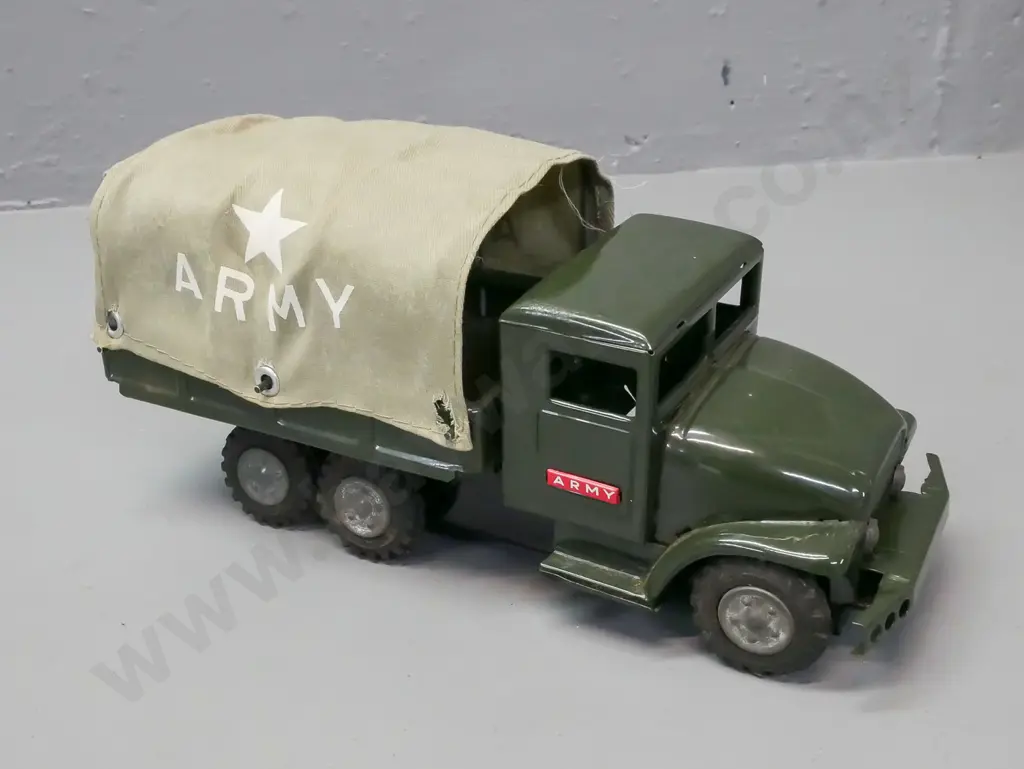 boxed friction motor military truck made in Japan, Haji brand. Truck H-100 L-210 Image 1++