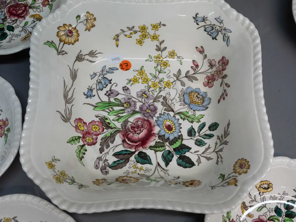 Copeland Spode Romney pattern serving bowl 230 x 230 and 6 dishes Image 1++