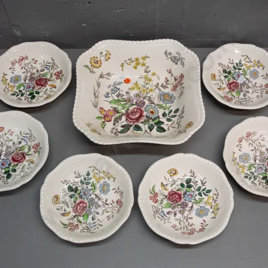 Copeland Spode Romney pattern serving bowl 230 x 230 and 6 dishes