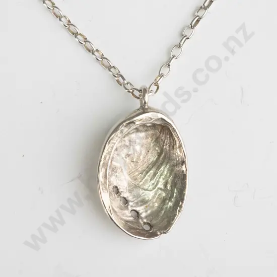 silver shell style necklace chain stamped 925