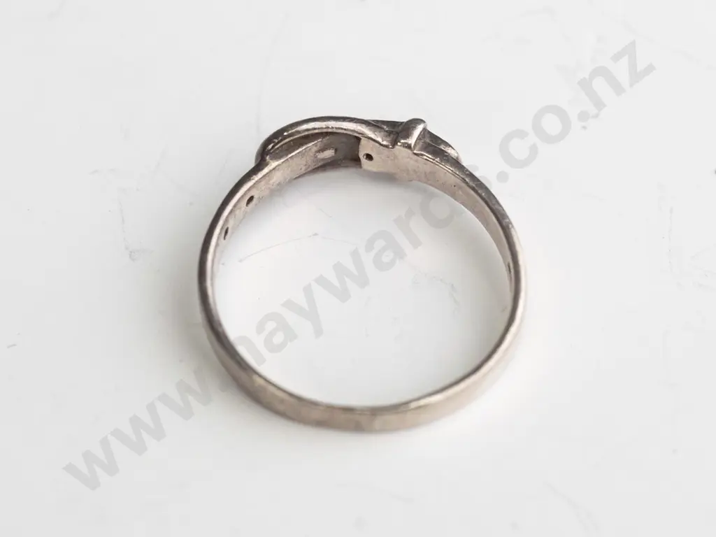 silver buckle ring stamped 925 Image 1++