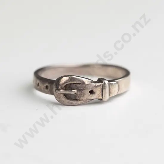 silver buckle ring stamped 925